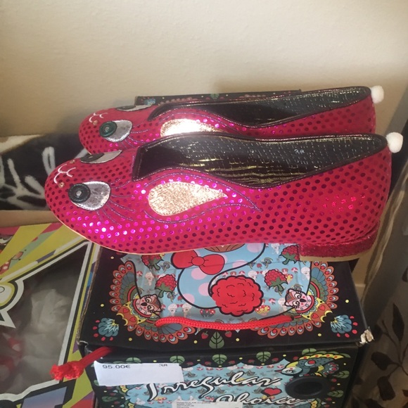 Irregular Choice “Octavius” flats sz7 pink RARE - Picture 2 of 7